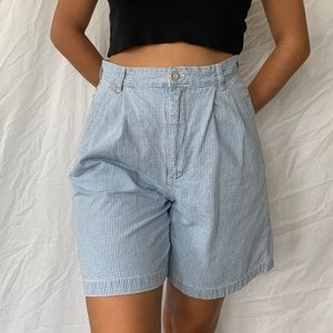 blue checkered shorts